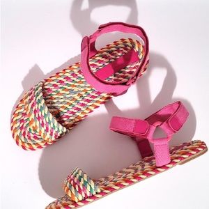 SALT + UMBER SURI - ANTHROPOLOGIE PINK MULTI COLOR TUTTI FRUITI SANDAL Size 6